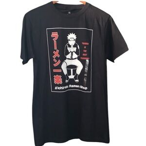Men small black t-shirt NWT Ichiraku Ramen Shop shirt tee anime oriental food